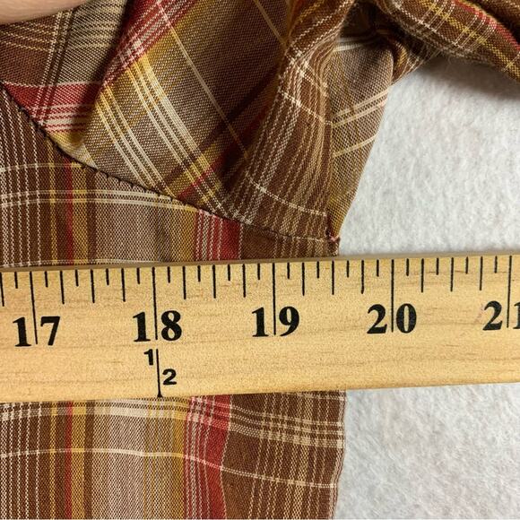 VTG Handmade Womens Plaid Button Up Shirt Corduroy Trim Farm Cottagecore Rustic - Picture 5 of 7